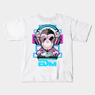 EDM Monkey DJ Vibes! Kids T-Shirt